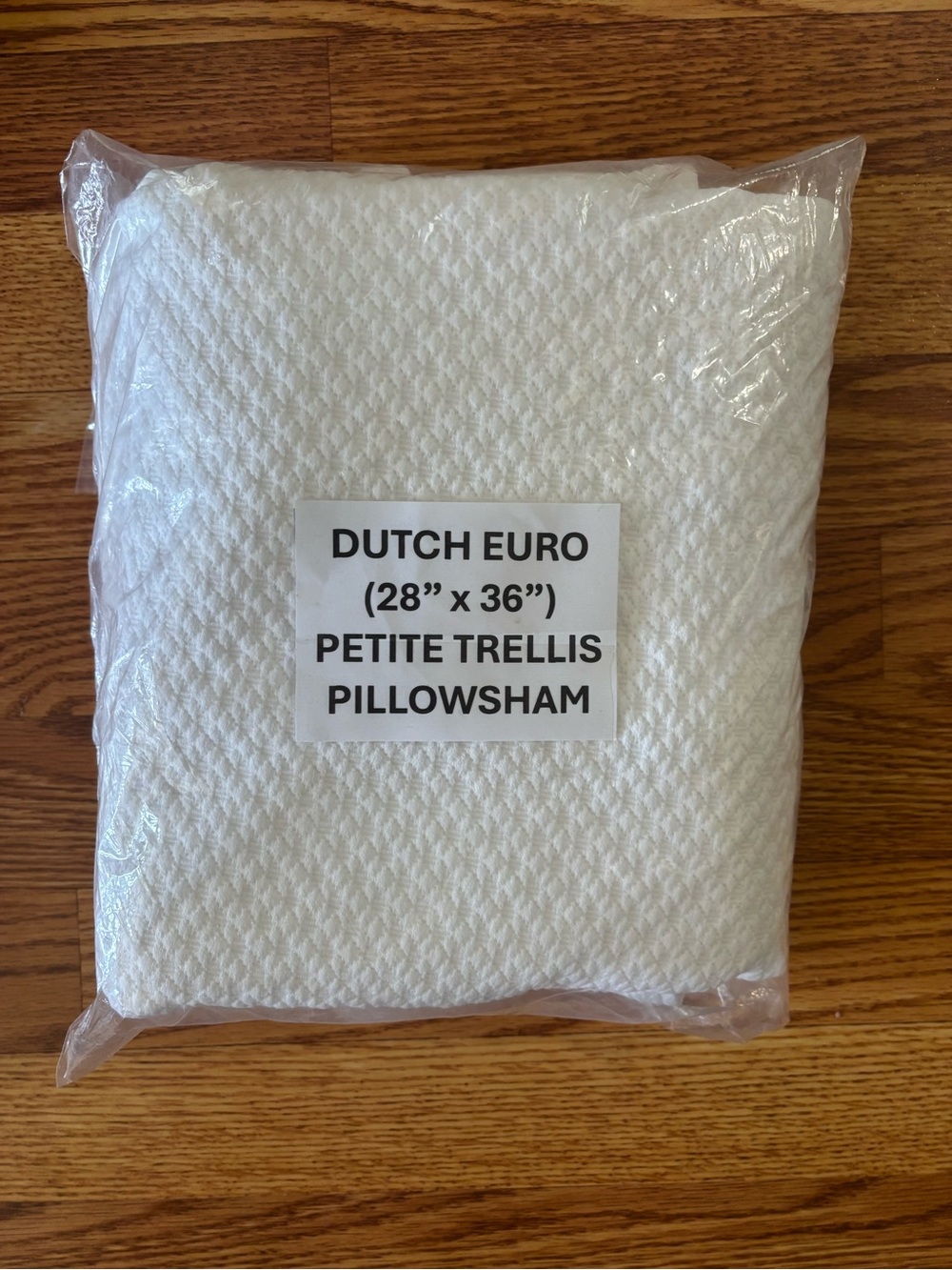 Annie Selke Pine Cone Hill White Dutch Euro Sham "Petite Trellis" NWT 28” x36”